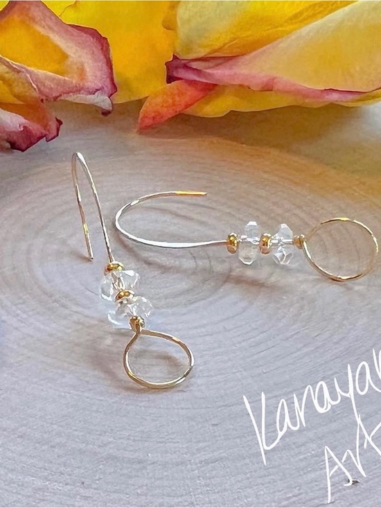Native American Jewelry - Dreamy Gold-Filled Faceted Quartz Earrings
